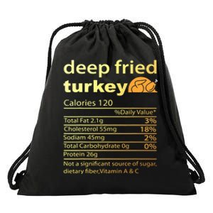 Deep Fried Turkey Nutrition Food Facts Thanksgiving Costume Drawstring Bag