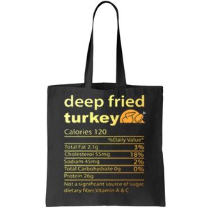 Deep Fried Turkey Nutrition Food Facts Thanksgiving Costume Tote Bag