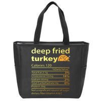 Deep Fried Turkey Nutrition Food Facts Thanksgiving Costume Zip Tote Bag