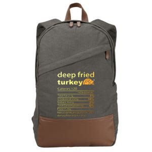 Deep Fried Turkey Nutrition Food Facts Thanksgiving Costume Cotton Canvas Backpack