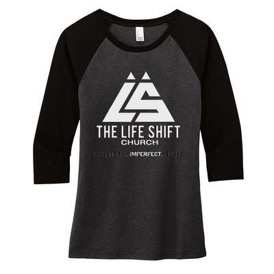 Design For The Life Shift Church Church Women's Tri-Blend 3/4-Sleeve Raglan Shirt