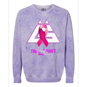 Design For The Life Shift Church Breast Cancer Awareness 2 Colorblast Crewneck Sweatshirt