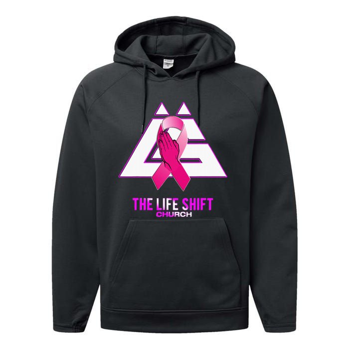 Design For The Life Shift Church Breast Cancer Awareness 2 Performance Fleece Hoodie