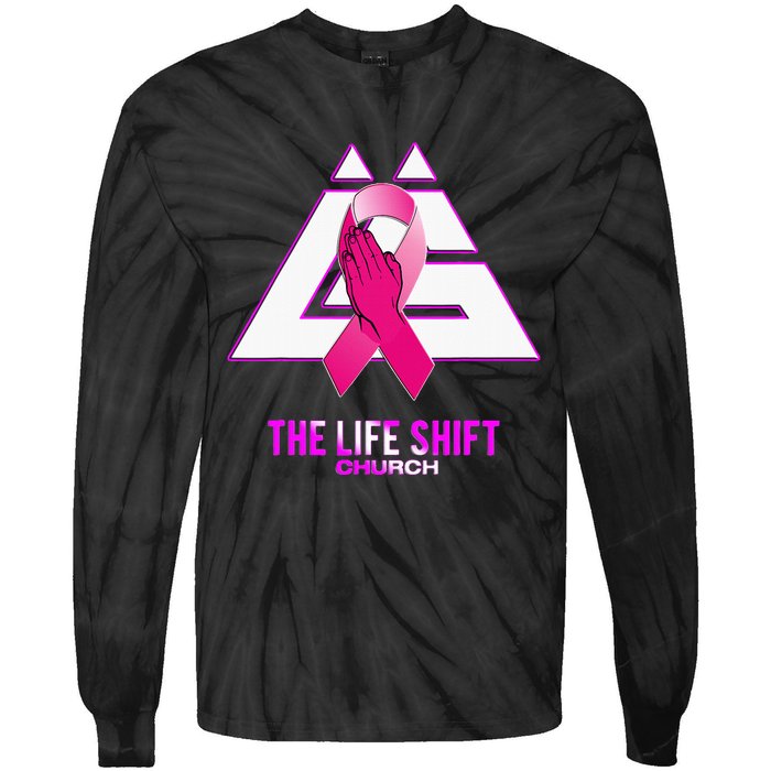 Design For The Life Shift Church Breast Cancer Awareness 2 Tie-Dye Long Sleeve Shirt