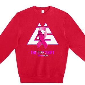 Design For The Life Shift Church Breast Cancer Awareness 2 Premium Crewneck Sweatshirt