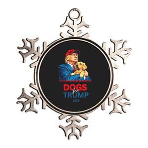 Dogs For Trump 2024 Funny Trump Metallic Star Ornament