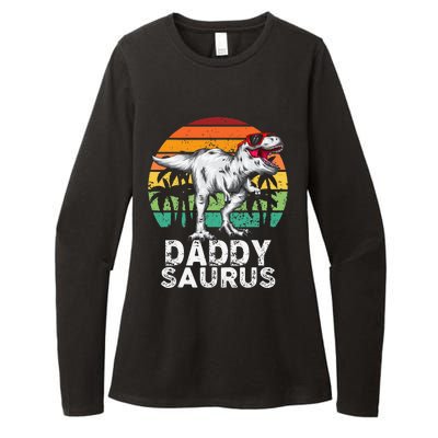 Daddysaurus Funny T Rex Dinosaur Dad saurus Family Matching Womens CVC Long Sleeve Shirt