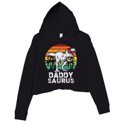 Daddysaurus Funny T Rex Dinosaur Dad saurus Family Matching Crop Fleece Hoodie