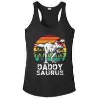 Daddysaurus Funny T Rex Dinosaur Dad saurus Family Matching Ladies PosiCharge Competitor Racerback Tank