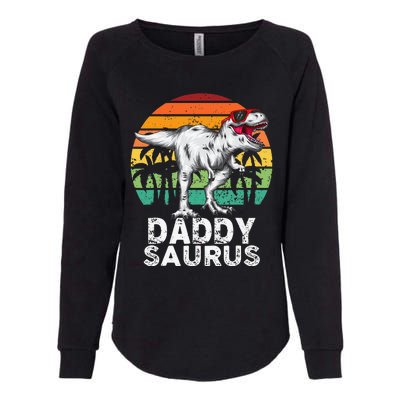 Daddysaurus Funny T Rex Dinosaur Dad saurus Family Matching Womens California Wash Sweatshirt