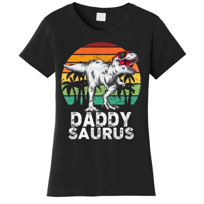 Daddysaurus Funny T Rex Dinosaur Dad saurus Family Matching Women's T-Shirt