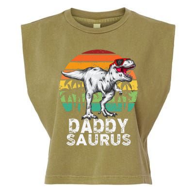 Daddysaurus Funny T Rex Dinosaur Dad saurus Family Matching Garment-Dyed Women's Muscle Tee