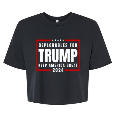 Deplorables For Trump 2024 Bella+Canvas Jersey Crop Tee