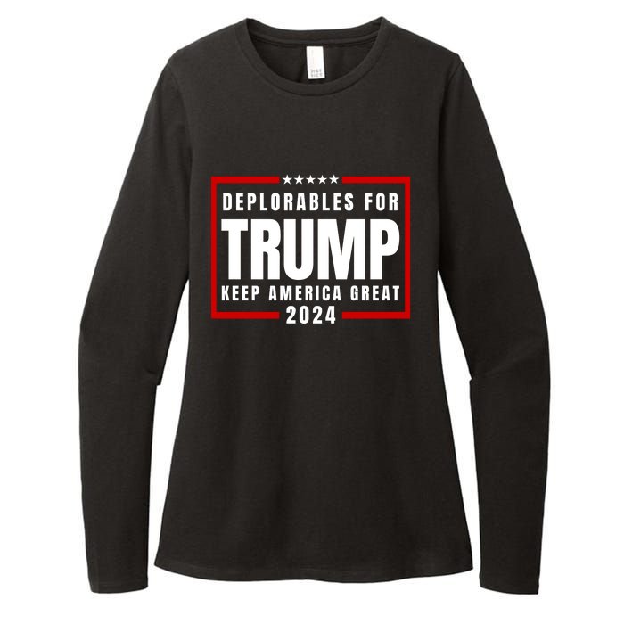 Deplorables For Trump 2024 Womens CVC Long Sleeve Shirt