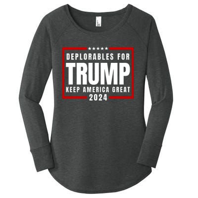 Deplorables For Trump 2024 Women's Perfect Tri Tunic Long Sleeve Shirt