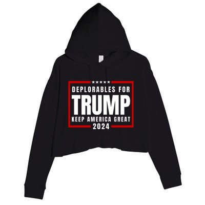 Deplorables For Trump 2024 Crop Fleece Hoodie