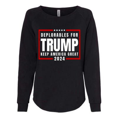 Deplorables For Trump 2024 Womens California Wash Sweatshirt