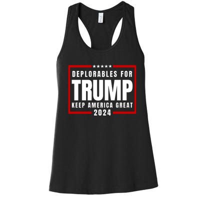 Deplorables For Trump 2024 Women's Racerback Tank