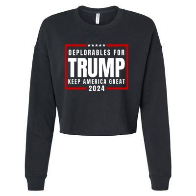 Deplorables For Trump 2024 Cropped Pullover Crew