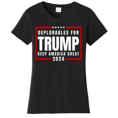 Deplorables For Trump 2024 Women's T-Shirt