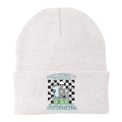 DonT Forget To Hydrate And Mind Your Own Business Skeleton Knit Cap Winter Beanie