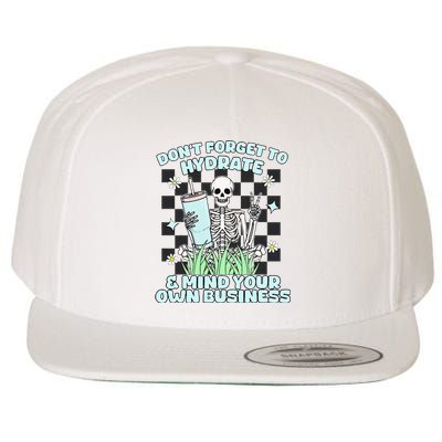 DonT Forget To Hydrate And Mind Your Own Business Skeleton Wool Snapback Cap