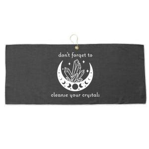 Dont Forget To Cleanse Your Crystals Wicca Moon Witch Cute Gift Large Microfiber Waffle Golf Towel