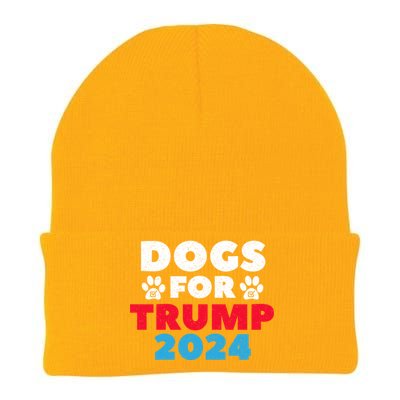 Dogs For Trump 2024 Election Gift Knit Cap Winter Beanie