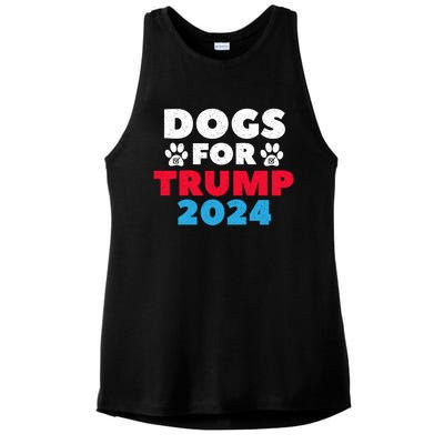 Dogs For Trump 2024 Election Gift Ladies PosiCharge Tri-Blend Wicking Tank