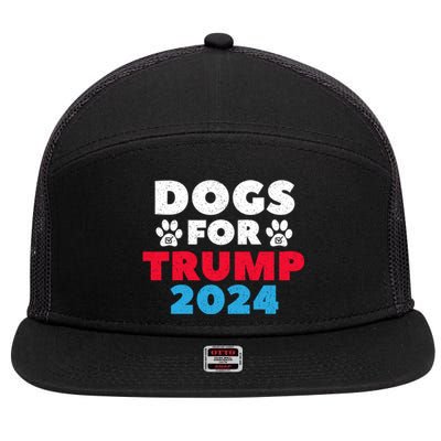 Dogs For Trump 2024 Election Gift 7 Panel Mesh Trucker Snapback Hat