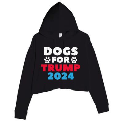 Dogs For Trump 2024 Election Gift Crop Fleece Hoodie