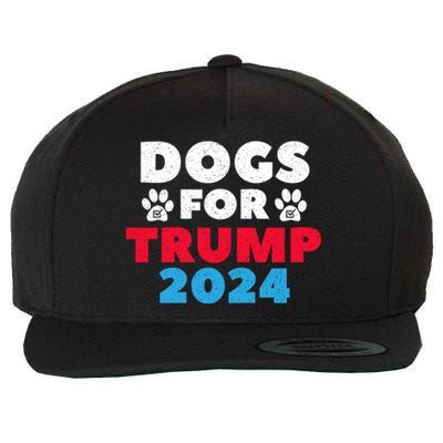 Dogs For Trump 2024 Election Gift Wool Snapback Cap