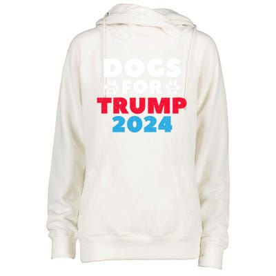 Dogs For Trump 2024 Election Gift Womens Funnel Neck Pullover Hood