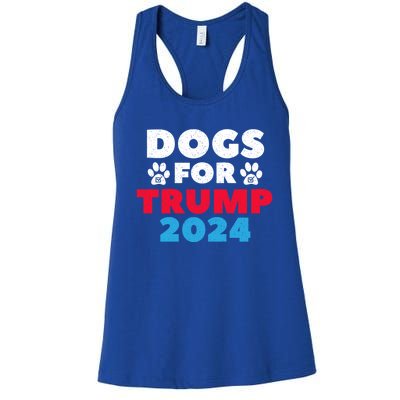 Dogs For Trump 2024 Election Gift Women's Racerback Tank