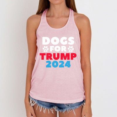 Dogs For Trump 2024 Election Gift Women's Knotted Racerback Tank