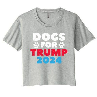 Dogs For Trump 2024 Election Gift Women's Crop Top Tee