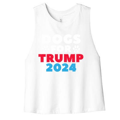 Dogs For Trump 2024 Election Gift Women's Racerback Cropped Tank