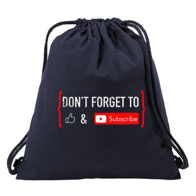 DonT Forget To Like And Subscribe Video Content Creator Drawstring Bag