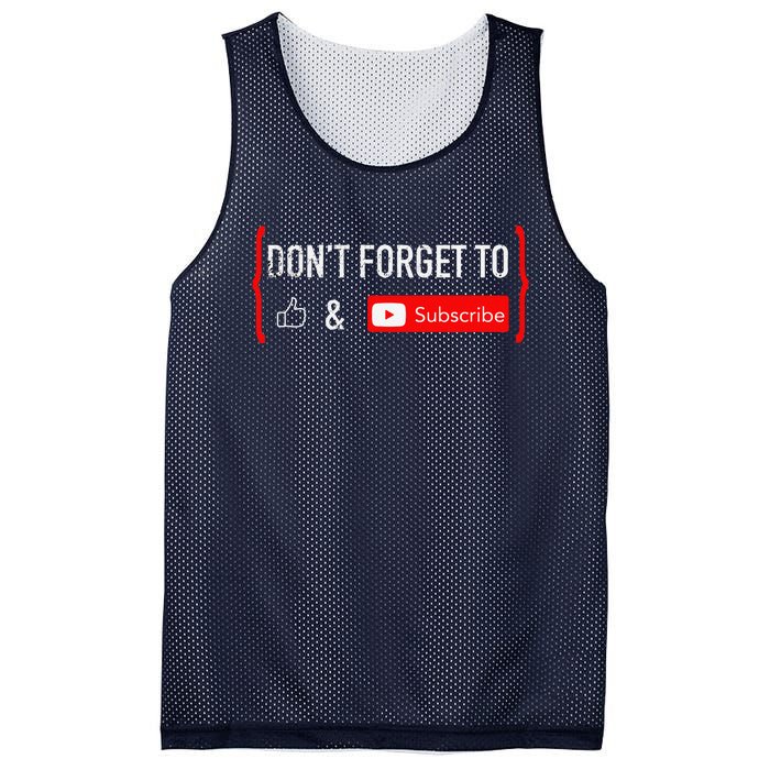 DonT Forget To Like And Subscribe Video Content Creator Mesh Reversible Basketball Jersey Tank