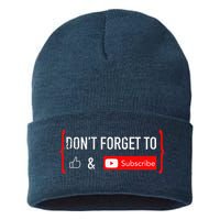 DonT Forget To Like And Subscribe Video Content Creator Sustainable Knit Beanie