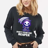 Don't Fear The Reaper Cute Chibi Reaper Cropped Pullover Crew