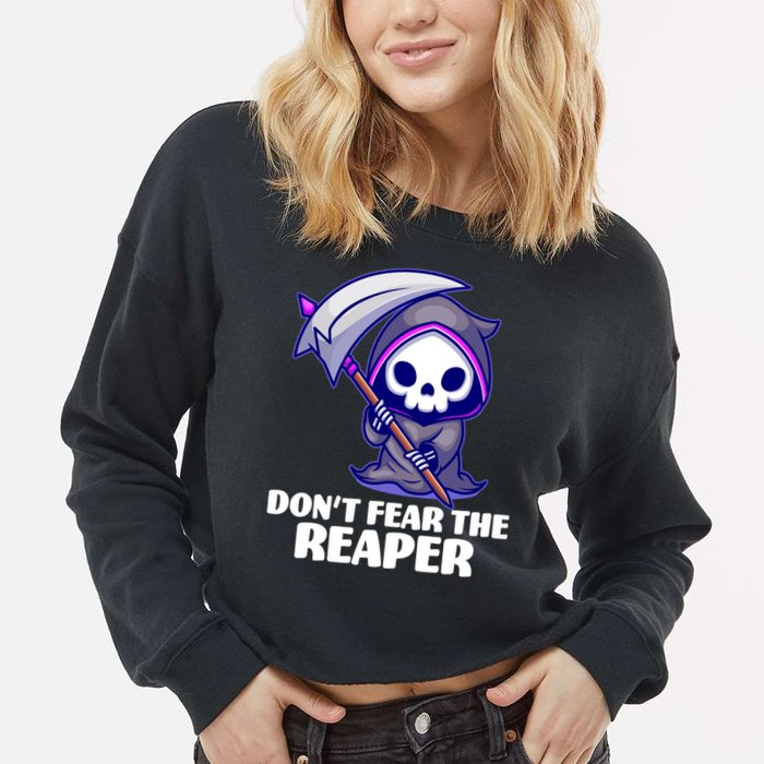 Don't Fear The Reaper Cute Chibi Reaper Cropped Pullover Crew