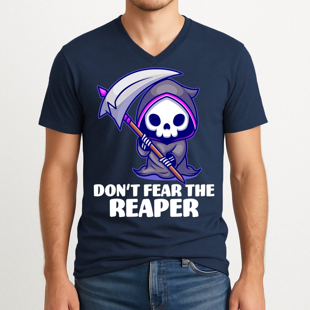 Don't Fear The Reaper Cute Chibi Reaper V-Neck T-Shirt