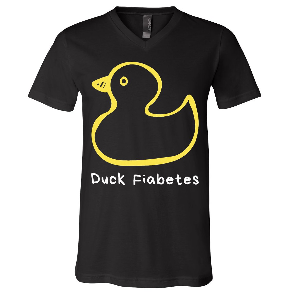 Duck Fiabetes Type 1 Diabetes sucks V-Neck T-Shirt