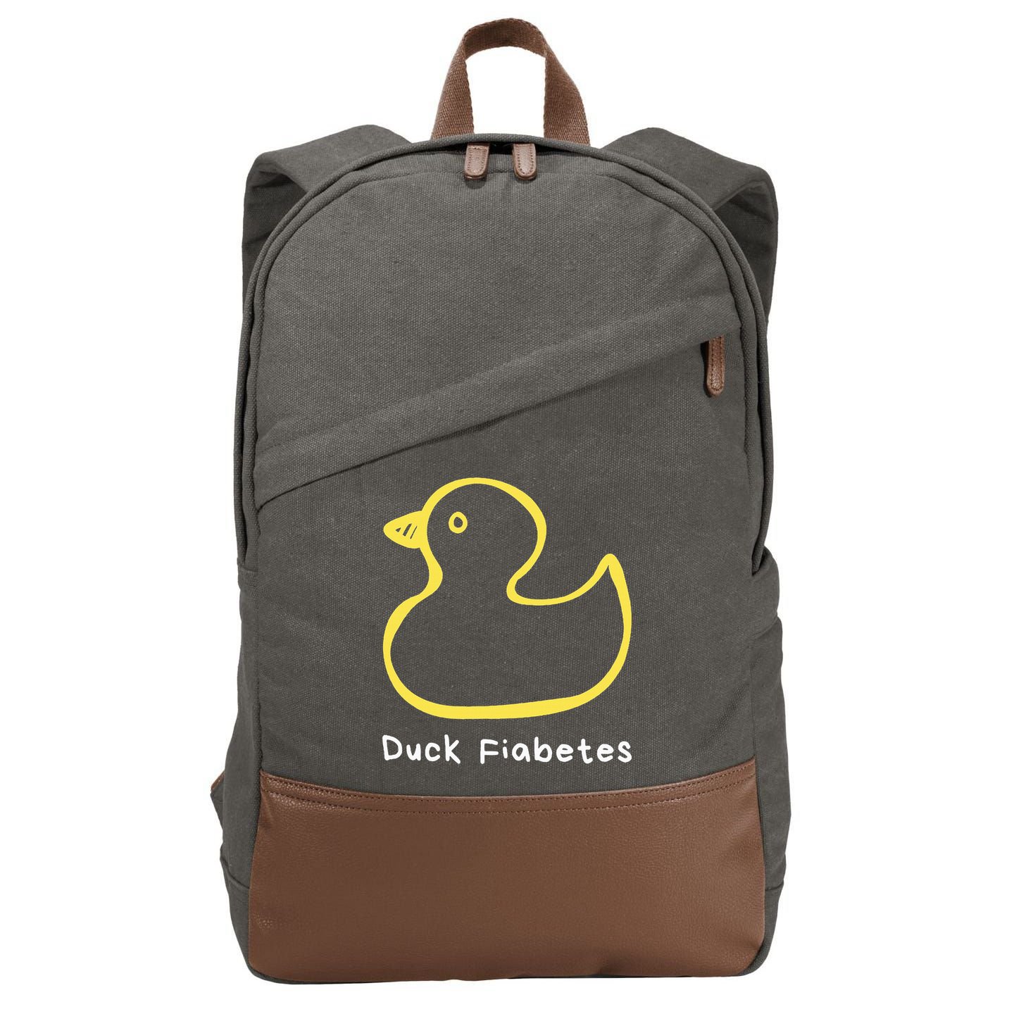 Duck Fiabetes Type 1 Diabetes sucks Cotton Canvas Backpack