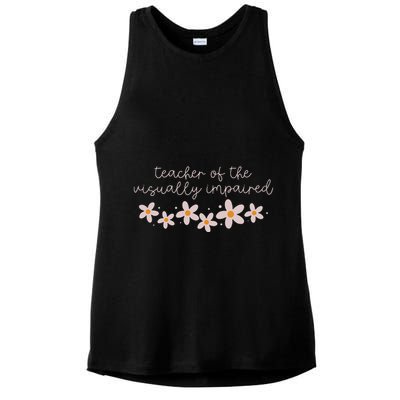 Daisy Flower Teacher Of The Visually Impaired Asl Braille Ladies PosiCharge Tri-Blend Wicking Tank