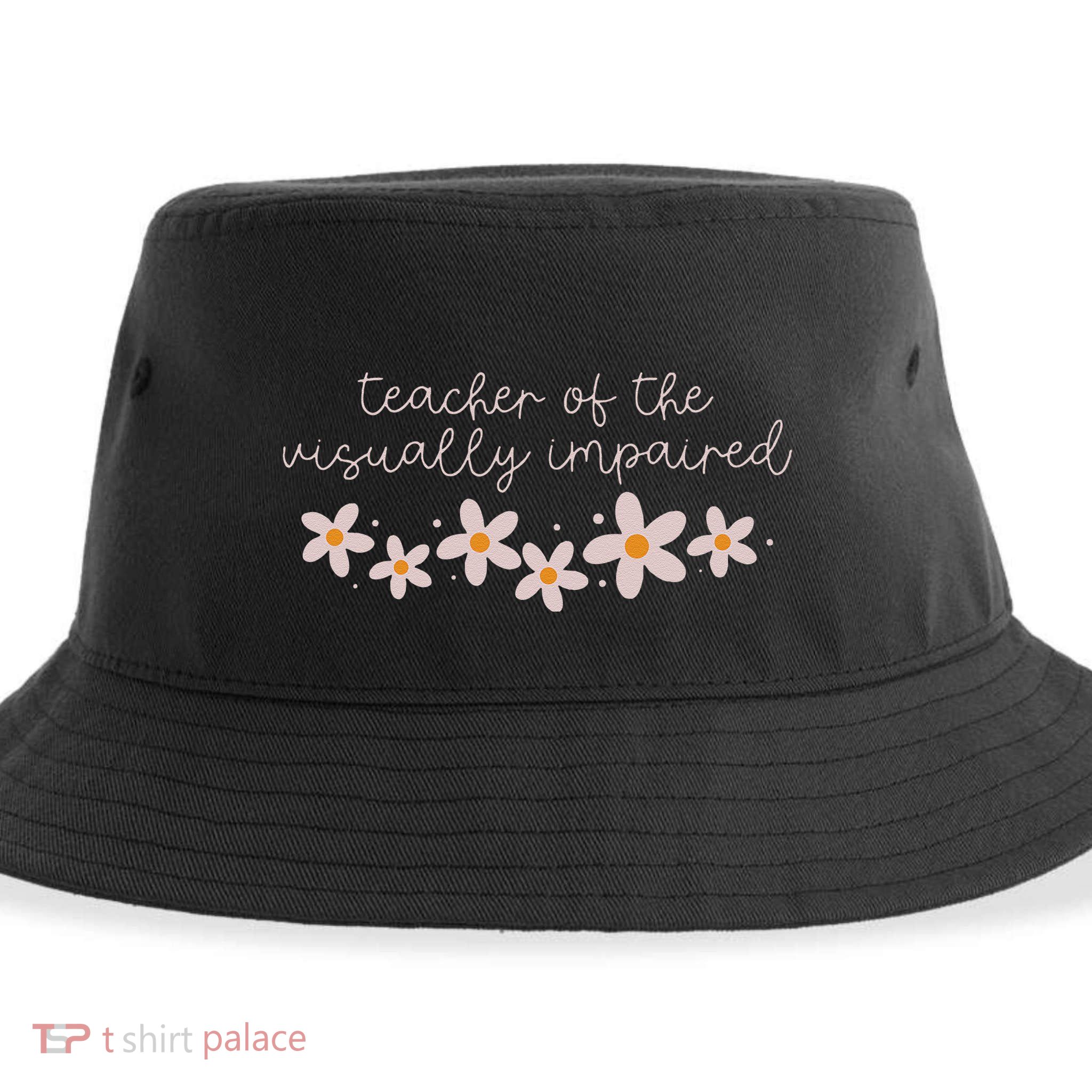 Daisy Flower Teacher Of The Visually Impaired Asl Braille Sustainable Bucket Hat