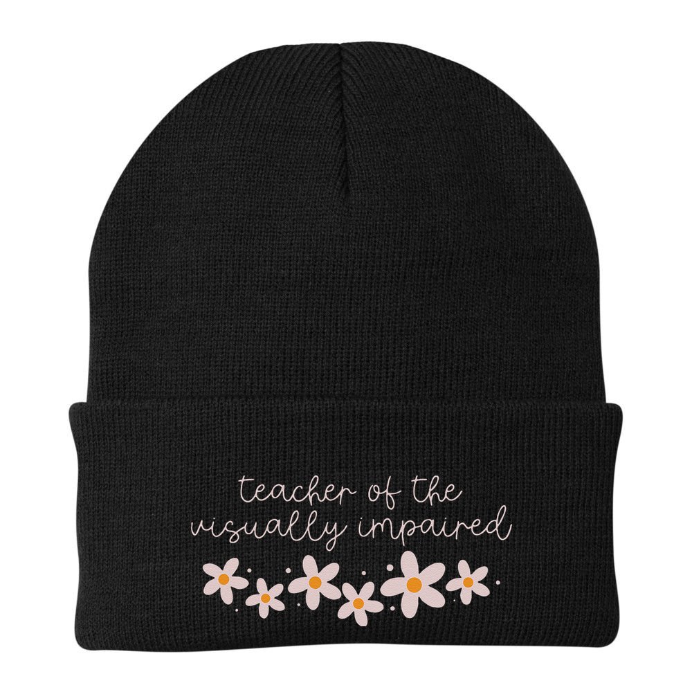 Daisy Flower Teacher Of The Visually Impaired Asl Braille Beanie