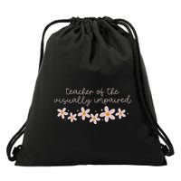 Daisy Flower Teacher Of The Visually Impaired Asl Braille Drawstring Bag