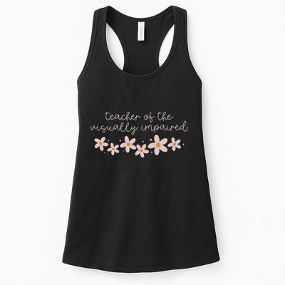 Daisy Flower Teacher Of The Visually Impaired Asl Braille Womens Tank Top
